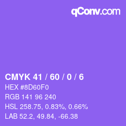 Color code: CMYK 41 / 60 / 0 / 6 | qconv.com