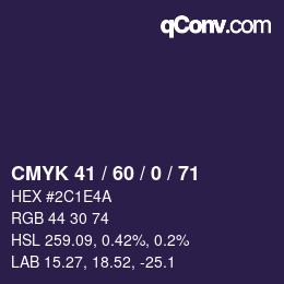 颜色代码: CMYK 41 / 60 / 0 / 71 | qconv.com