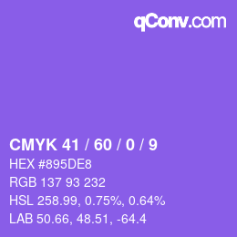 カラーコード: CMYK 41 / 60 / 0 / 9 | qconv.com