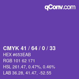颜色代码: CMYK 41 / 64 / 0 / 33 | qconv.com