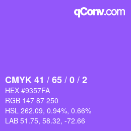 カラーコード: CMYK 41 / 65 / 0 / 2 | qconv.com