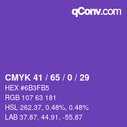 Farbcode: CMYK 41 / 65 / 0 / 29 | qconv.com