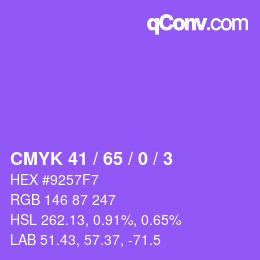 カラーコード: CMYK 41 / 65 / 0 / 3 | qconv.com