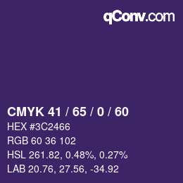 Color code: CMYK 41 / 65 / 0 / 60 | qconv.com