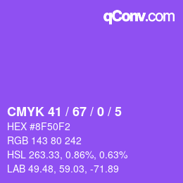 カラーコード: CMYK 41 / 67 / 0 / 5 | qconv.com