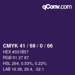 颜色代码: CMYK 41 / 69 / 0 / 66 | qconv.com