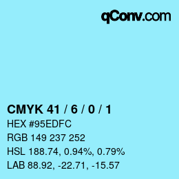 カラーコード: CMYK 41 / 6 / 0 / 1 | qconv.com