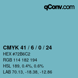 Color code: CMYK 41 / 6 / 0 / 24 | qconv.com