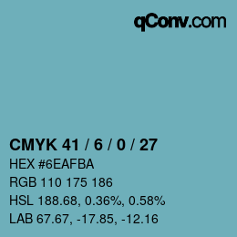 颜色代码: CMYK 41 / 6 / 0 / 27 | qconv.com