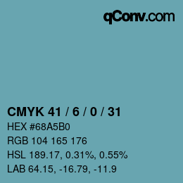 Color code: CMYK 41 / 6 / 0 / 31 | qconv.com