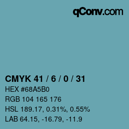 颜色代码: CMYK 41 / 6 / 0 / 31 | qconv.com