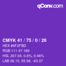 Color code: CMYK 41 / 75 / 0 / 26 | qconv.com