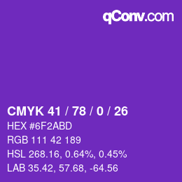 颜色代码: CMYK 41 / 78 / 0 / 26 | qconv.com