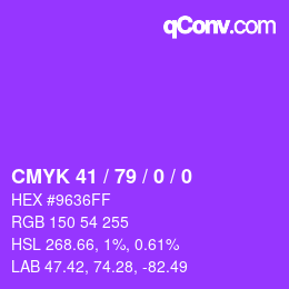 Color code: CMYK 41 / 79 / 0 / 0 | qconv.com