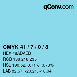 Color code: CMYK 41 / 7 / 0 / 8 | qconv.com