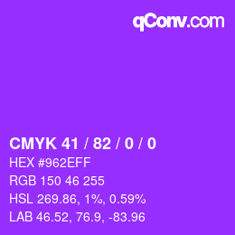 Color code: CMYK 41 / 82 / 0 / 0 | qconv.com