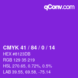 Color code: CMYK 41 / 84 / 0 / 14 | qconv.com