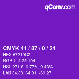 Farbcode: CMYK 41 / 87 / 0 / 24 | qconv.com
