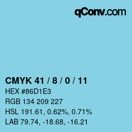 Color code: CMYK 41 / 8 / 0 / 11 | qconv.com