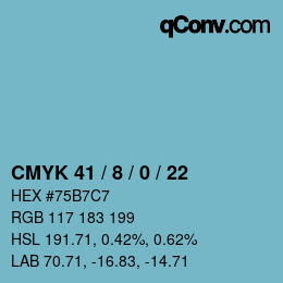 Color code: CMYK 41 / 8 / 0 / 22 | qconv.com