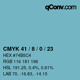 Color code: CMYK 41 / 8 / 0 / 23 | qconv.com