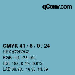 カラーコード: CMYK 41 / 8 / 0 / 24 | qconv.com
