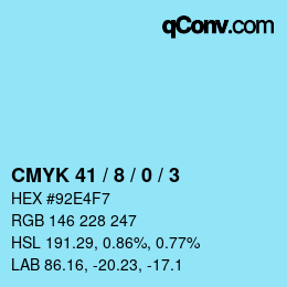Farbcode: CMYK 41 / 8 / 0 / 3 | qconv.com