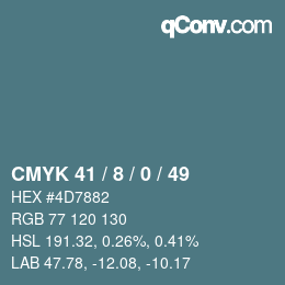 Color code: CMYK 41 / 8 / 0 / 49 | qconv.com