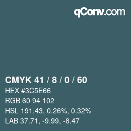 Color code: CMYK 41 / 8 / 0 / 60 | qconv.com