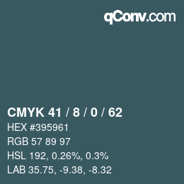 Color code: CMYK 41 / 8 / 0 / 62 | qconv.com