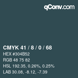 カラーコード: CMYK 41 / 8 / 0 / 68 | qconv.com