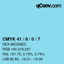 Color code: CMYK 41 / 8 / 0 / 7 | qconv.com