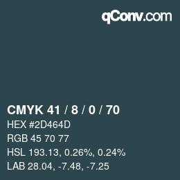 Color code: CMYK 41 / 8 / 0 / 70 | qconv.com