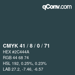 颜色代码: CMYK 41 / 8 / 0 / 71 | qconv.com