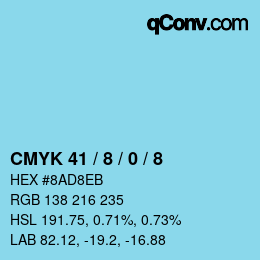 Farbcode: CMYK 41 / 8 / 0 / 8 | qconv.com