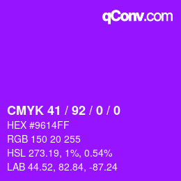 カラーコード: CMYK 41 / 92 / 0 / 0 | qconv.com