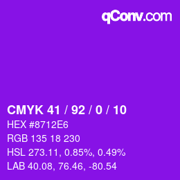 カラーコード: CMYK 41 / 92 / 0 / 10 | qconv.com