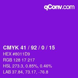 Color code: CMYK 41 / 92 / 0 / 15 | qconv.com