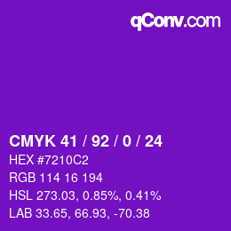 Color code: CMYK 41 / 92 / 0 / 24 | qconv.com