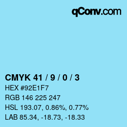 Color code: CMYK 41 / 9 / 0 / 3 | qconv.com