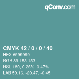 颜色代码: CMYK 42 / 0 / 0 / 40 | qconv.com