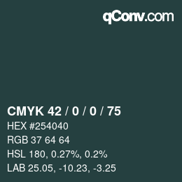 Color code: CMYK 42 / 0 / 0 / 75 | qconv.com