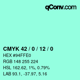 Color code: CMYK 42 / 0 / 12 / 0 | qconv.com