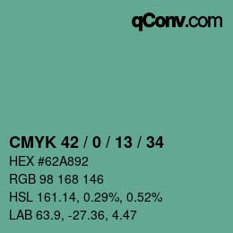 Código de color: CMYK 42 / 0 / 13 / 34 | qconv.com