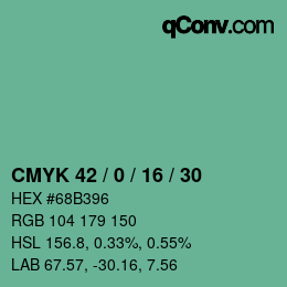 Color code: CMYK 42 / 0 / 16 / 30 | qconv.com