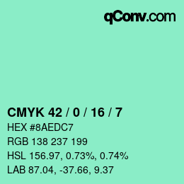 Farbcode: CMYK 42 / 0 / 16 / 7 | qconv.com