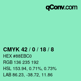 Color code: CMYK 42 / 0 / 18 / 8 | qconv.com