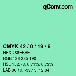 Color code: CMYK 42 / 0 / 19 / 8 | qconv.com