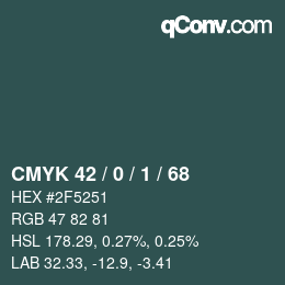 颜色代码: CMYK 42 / 0 / 1 / 68 | qconv.com