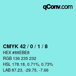 カラーコード: CMYK 42 / 0 / 1 / 8 | qconv.com